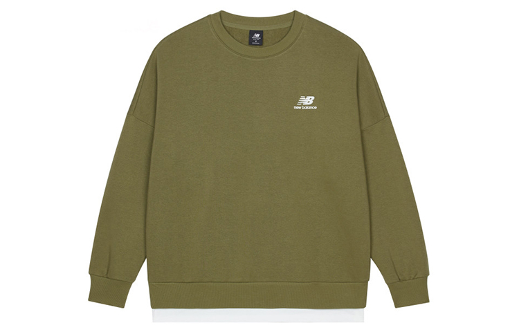 New Balance Olive Green Logo Crewneck Sweatshirt Unisex AMT13345-OV