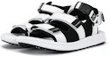 Lookbook New Balance男女通用纯白色露趾平跟运动凉鞋 SD750BW