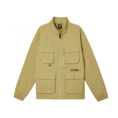 New Balance Outdoor Casual Multi-Pocket Woven Stand-Collar Jacket Khaki Men AMJ11322-BEI