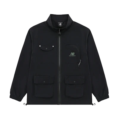 New Balance Outdoor Utility Jacket Black with Logo and Multi-Pocket Design AMJ31322-BK