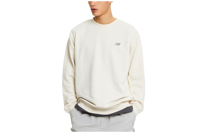 New Balance Oversized Beige Logo Crewneck Long Sleeve Sweatshirt NBNCE2S021-35