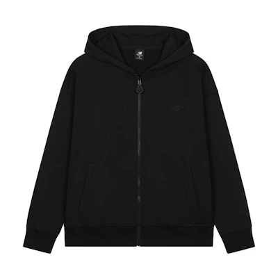 New Balance Oversized Black Hoodie Jacket with Full-Zip Design AMJ33380-BK