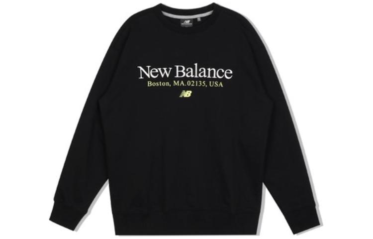 New Balance Oversized Letter Print Crewneck Sweatshirt Black NBNCCB2013-19