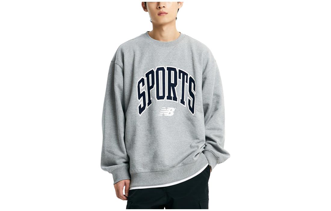 New Balance Oversized Letter Print Grey Crewneck Sweatshirt NBNCD4A033-15