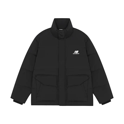 New Balance Oversized Logo Puffer Jacket Black Unisex. AMJ14309-BK