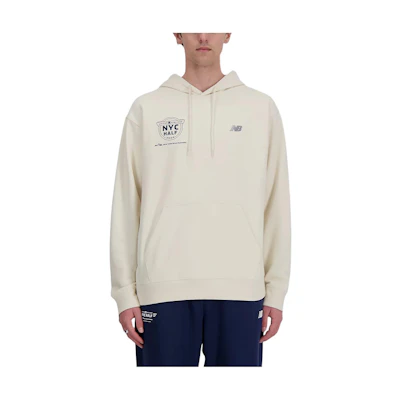 New Balance Oversized Pullover Sweatshirt with Logo Print - Beige MT41647C-LIN