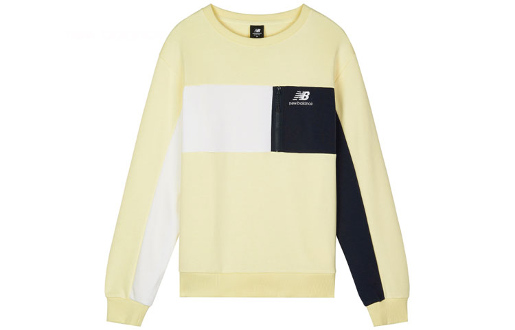 New Balance Patchwork Colorblock Crewneck Sweatshirt Yellow AMT11501-CYW