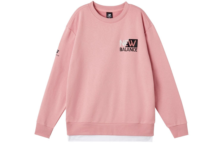 New Balance Pink Crewneck Sweatshirt with Letter Print AMT11314-CYK