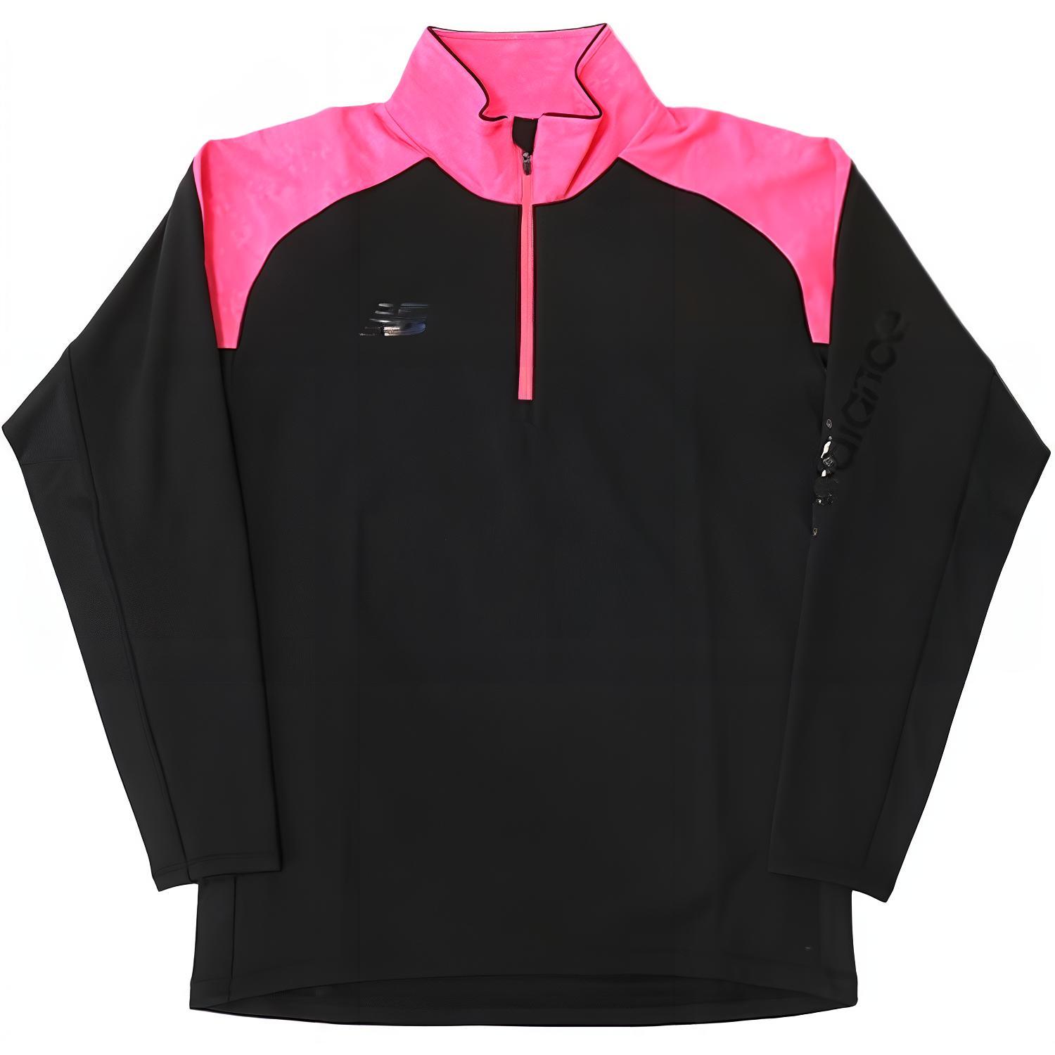 New Balance Pink Half-Zip Logo Pullover Sweatshirt with Colorblock Design JMTF1160-BAK