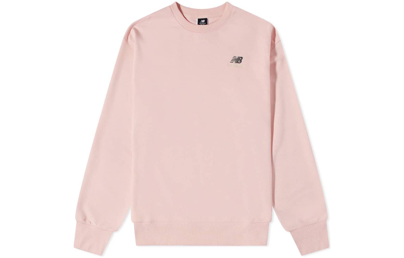 New Balance Pink Pullover Sweatshirt with Embroidered Logo UT21501-PIE