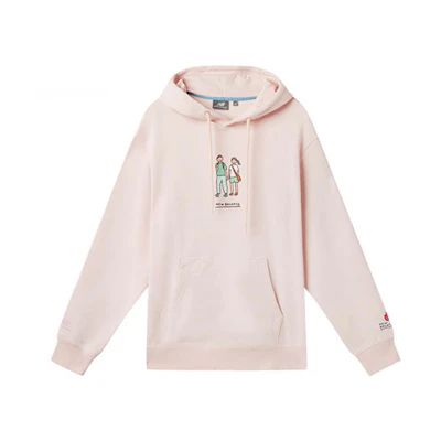 New Balance Pink Unisex Casual Pullover Hoodie - Couples Edition NCA47013-PK