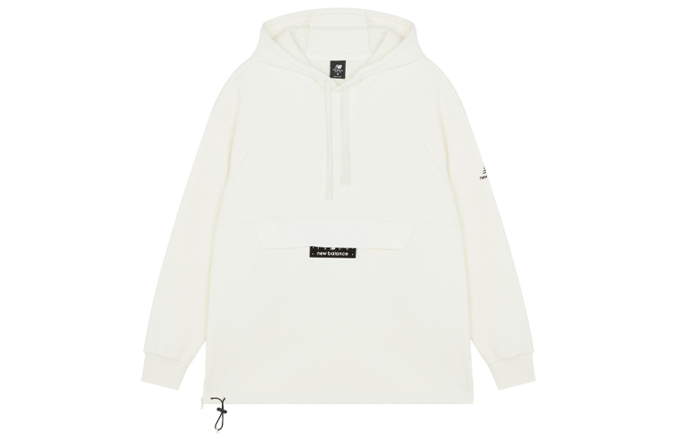 New Balance Plain Fleece Pullover Hoodie White AMT14332-NMC