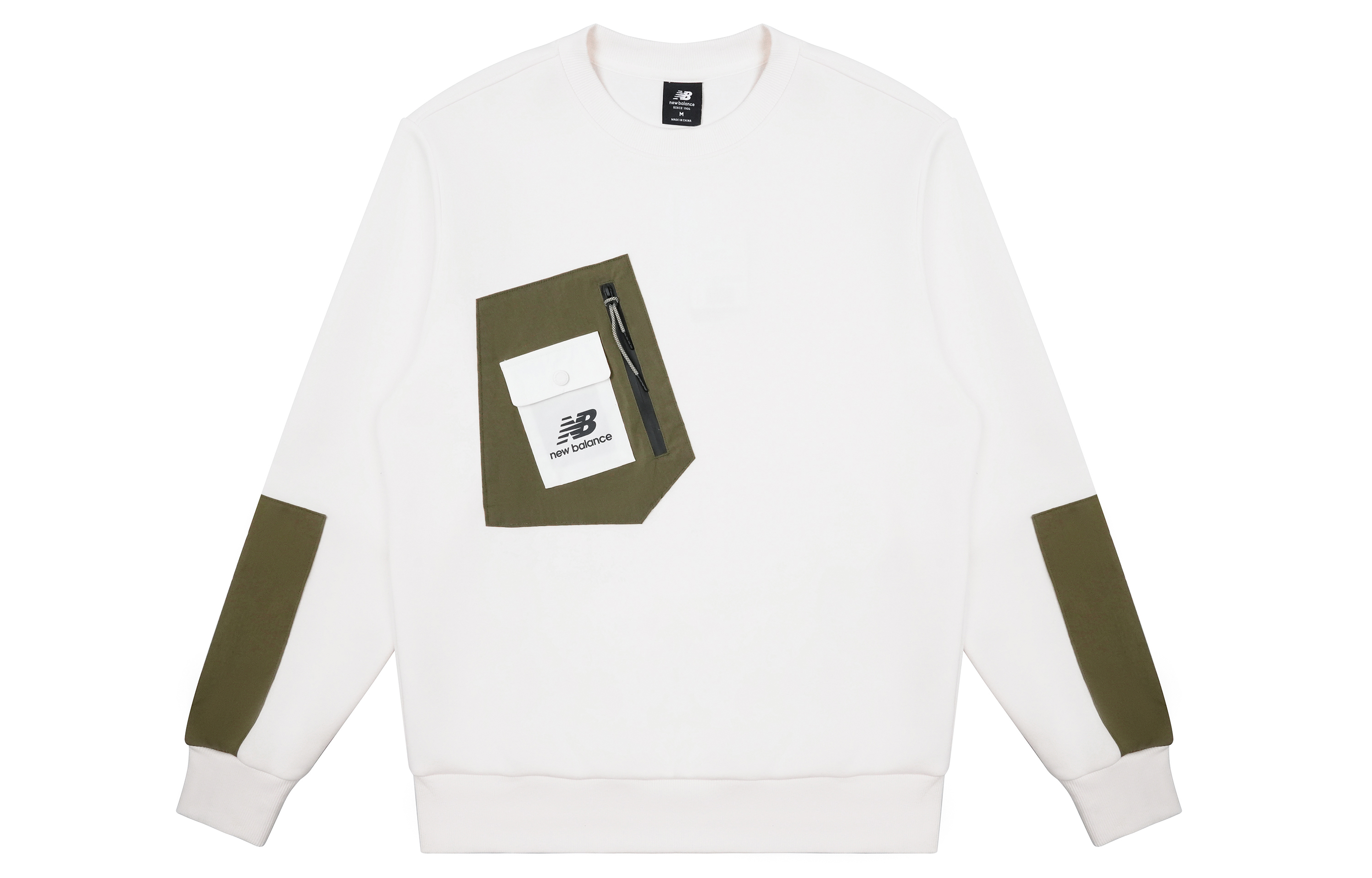 New Balance Pocket Knit Crewneck Sweatshirt Unisex - Off White AMT13378-IV