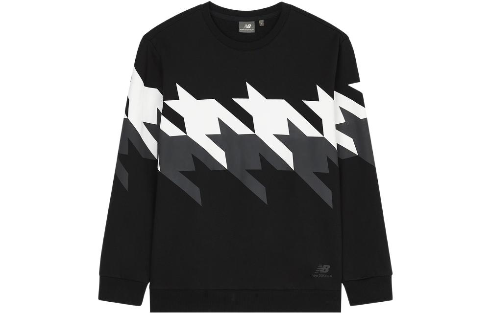 New Balance Printed Crewneck Pullover Sweatshirt Unisex Black 5CC37253-BK