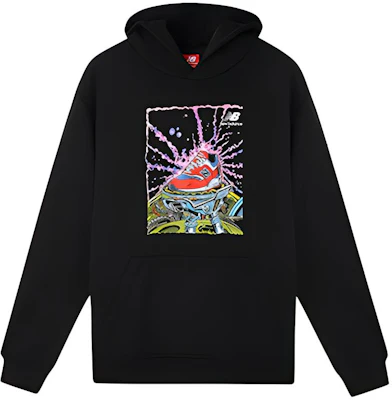 New Balance Printed Logo Hoodie Unisex Black AMT93660-BK Buy New Balance Printed Logo Hoodie Unisex Black AMT93660-BK