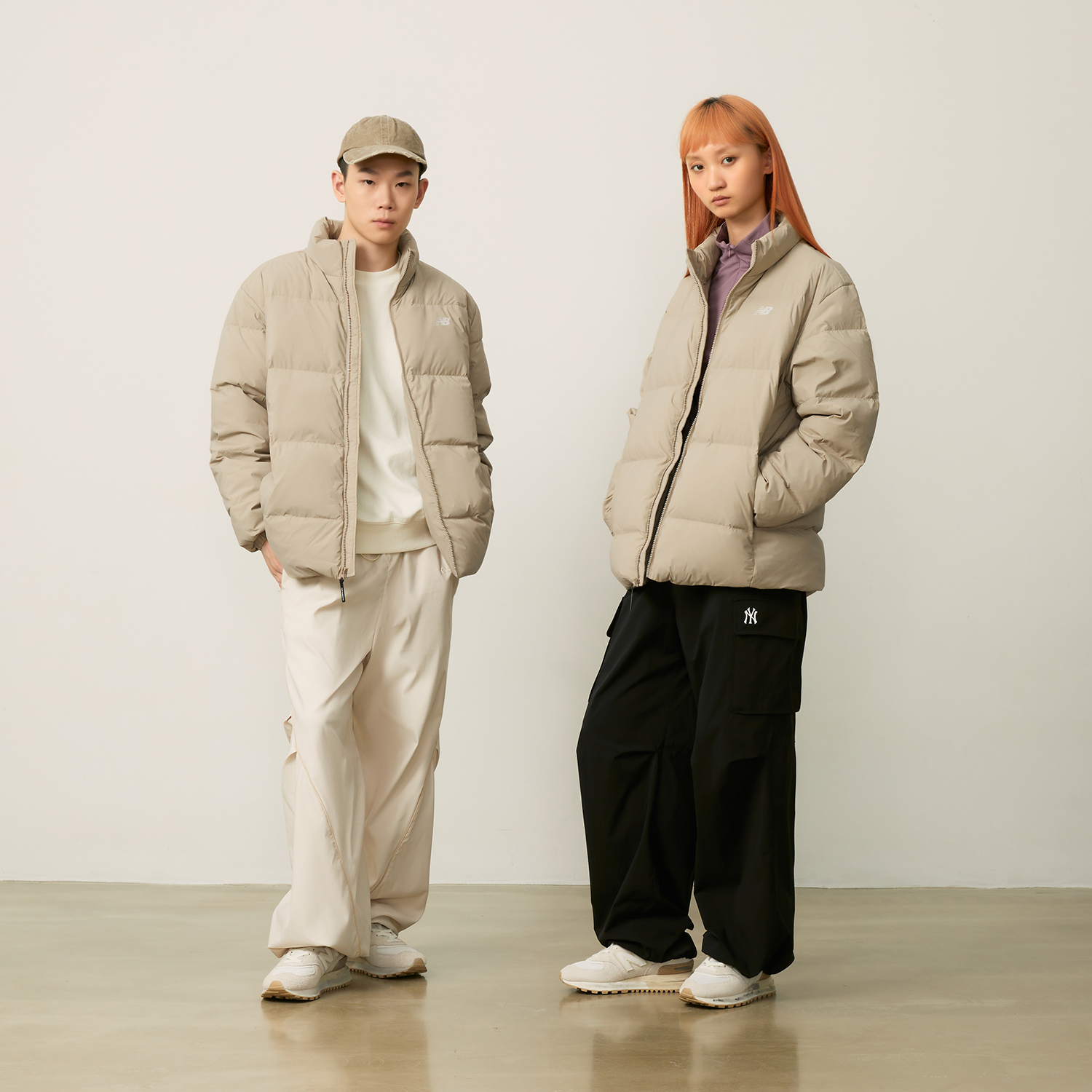 Shop New Balance Puffer Jacket Khaki Unisex - Classic Logo, Lightweight, Warm Casual Wear AMJ44302-SOT