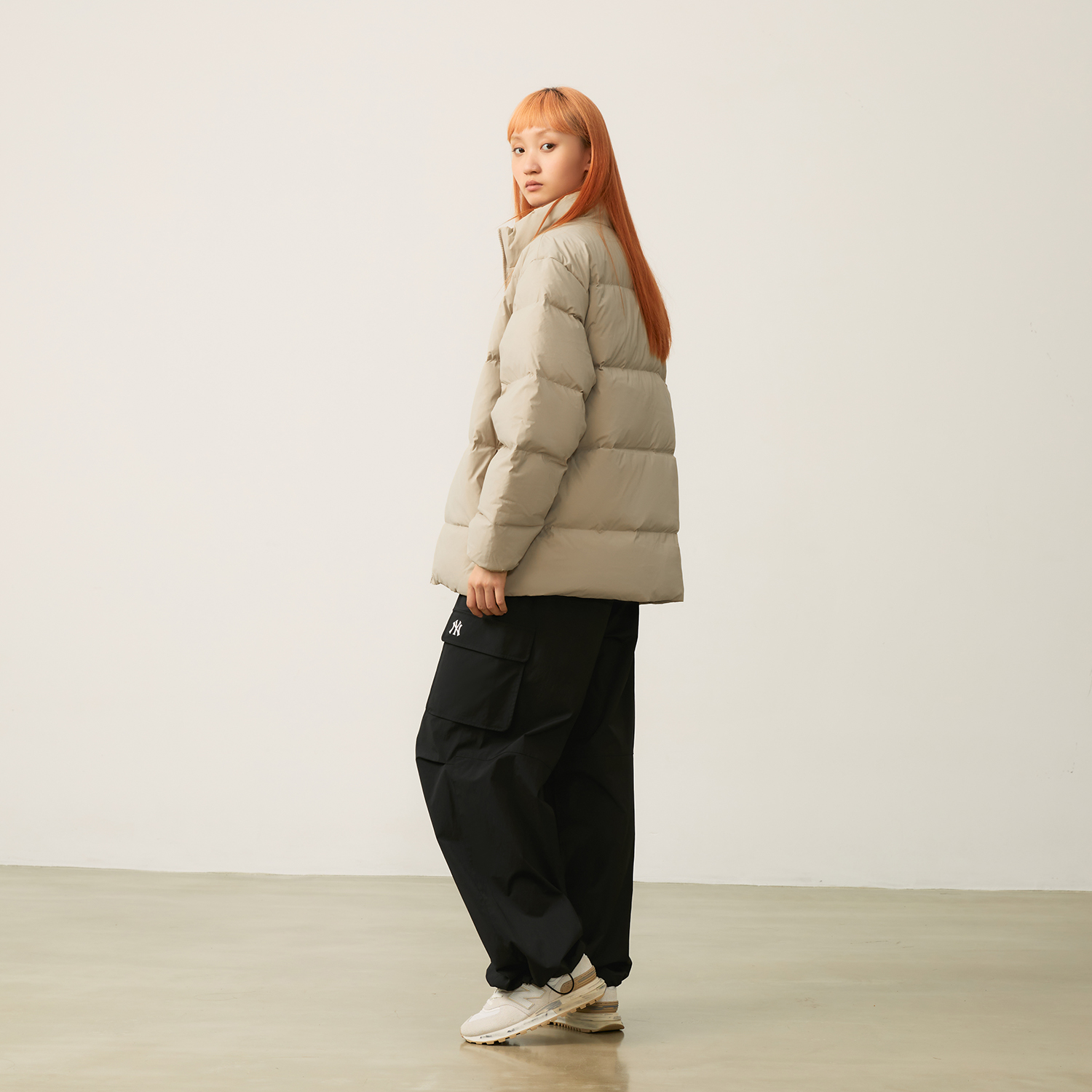 Details for New Balance Puffer Jacket Khaki Unisex - Classic Logo, Lightweight, Warm Casual Wear AMJ44302-SOT