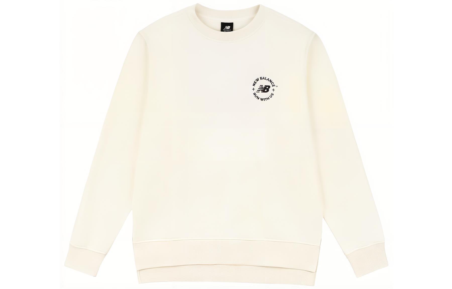 New Balance Pullover Crewneck Sweatshirt White with Minimal Logo AMT33343-CIC