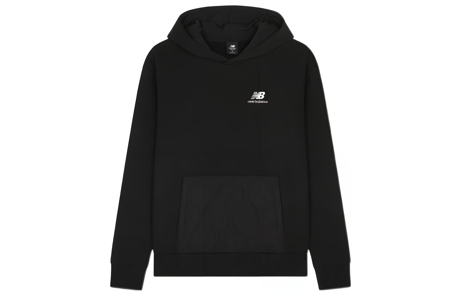 New Balance Pullover Hoodie Black with Solid Logo Print MT23505-BK
