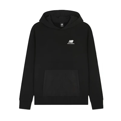 New Balance Pullover Hoodie Black with Solid Logo Print MT23505-BK