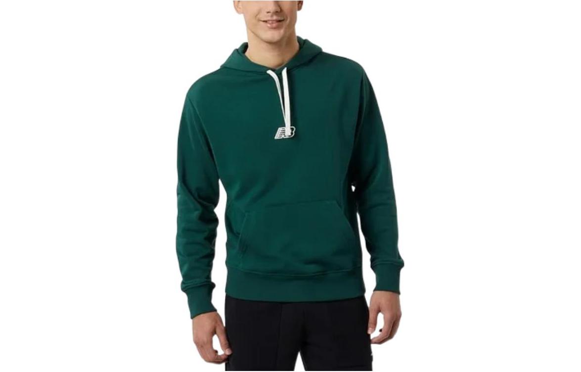 New Balance Pullover Hoodie Green with Solid Logo Print MT23511-NWG