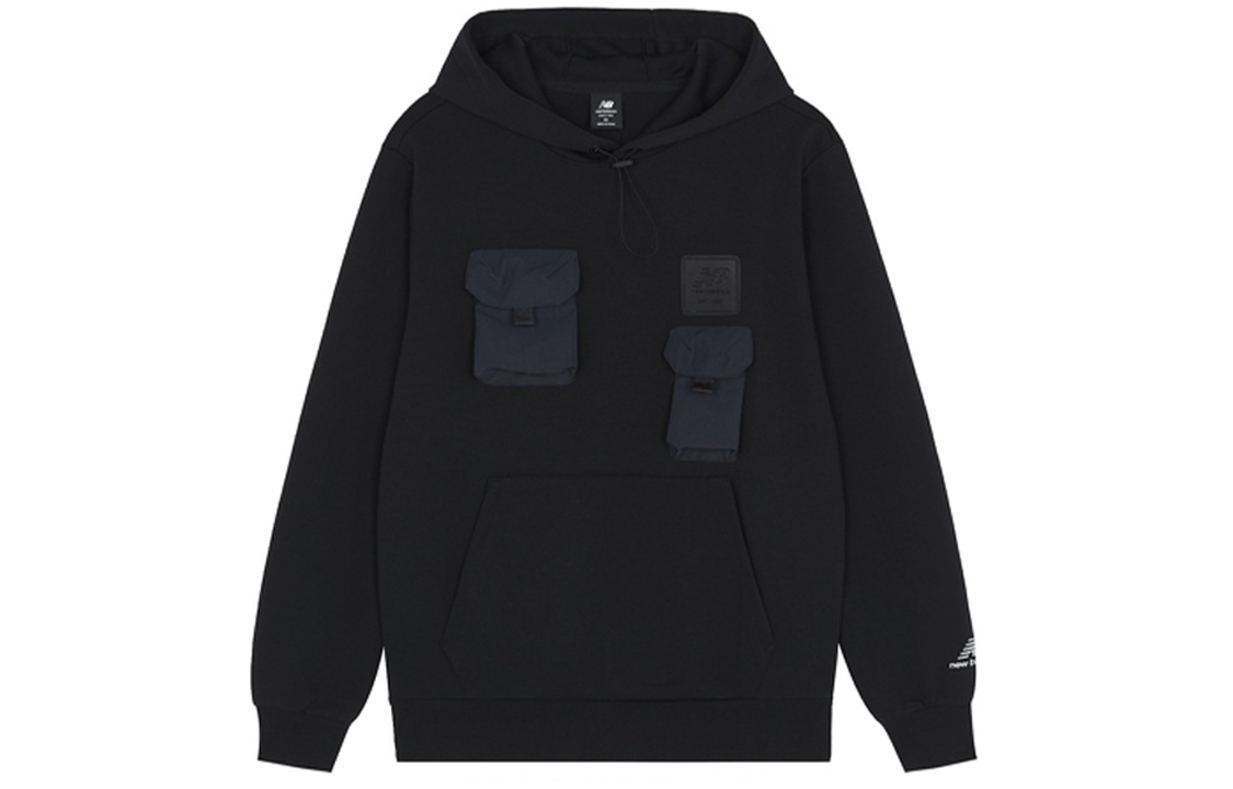 New Balance Pullover Hoodie Long Sleeve Solid Color Black AMT13385-BK