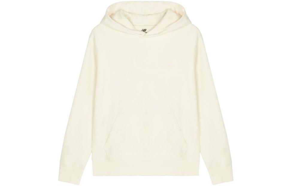 New Balance Pullover Hoodie Long Sleeve Solid Color Off-White AMT23565-GIE