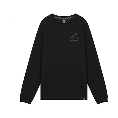New Balance Pullover Hoodie with Colorblock Logo Print - Black MT11584-BK