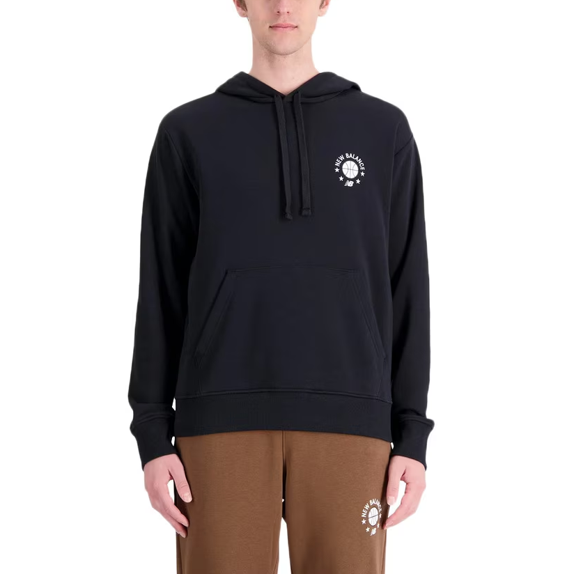 New Balance Pullover Hoodie with Logo Print - Black MT33580-BK