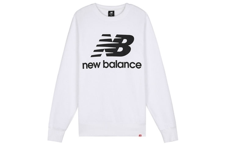 New Balance Pullover Sweatshirt White with Graphic Logo Print Casual AMT03560-WT