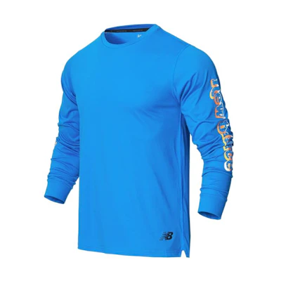New Balance Pullover Sweatshirt with Colorful Logo - Blue MT21065-SBU