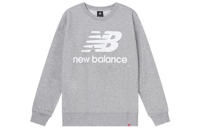 New Balance Pullover Sweatshirt with Logo Print in Gray AMT03560-AG