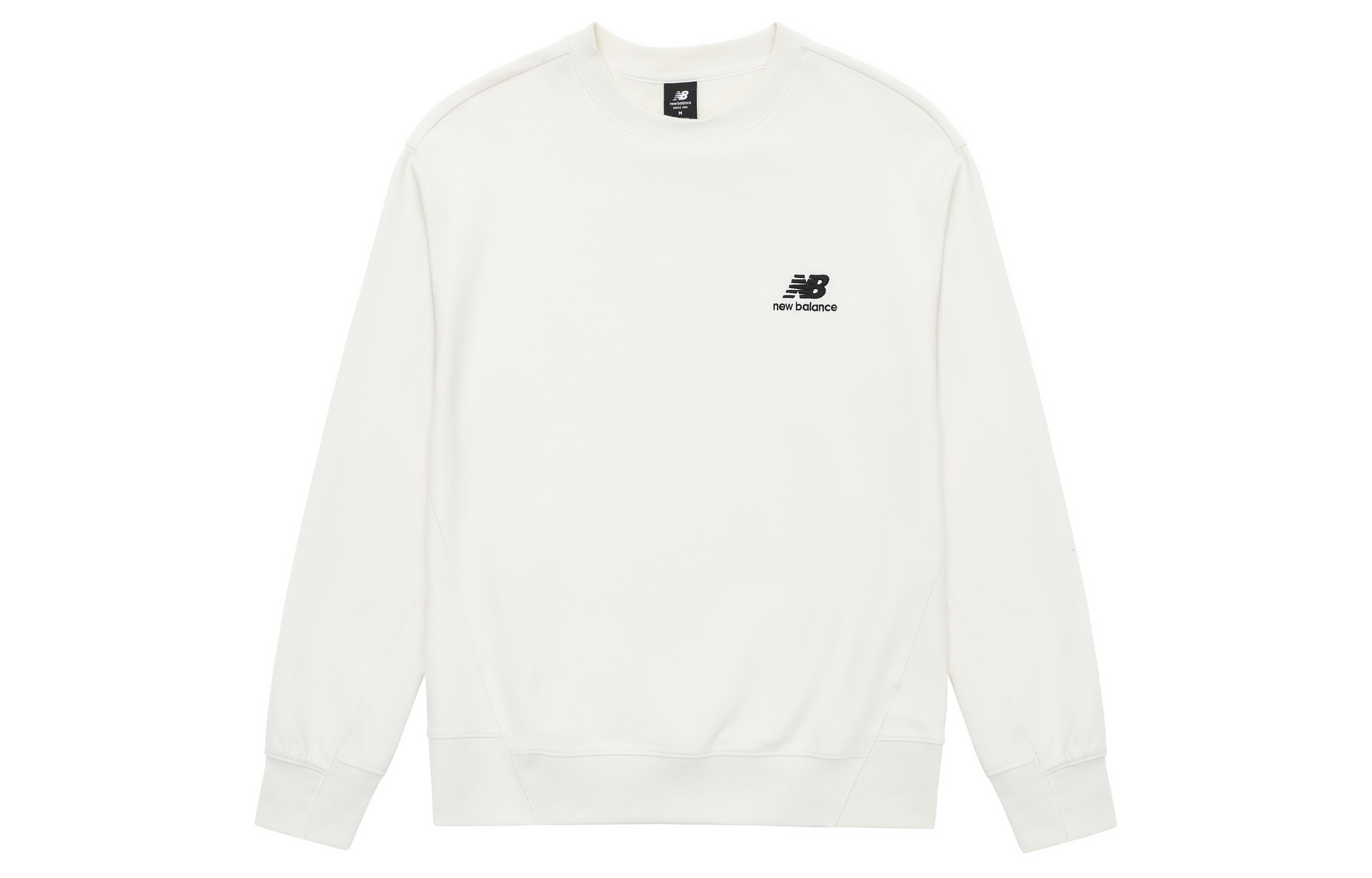 New Balance Pure Color Embroidered Logo Oversized Crewneck Sweatshirt White Unisex AMT31326-CIC