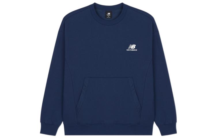 New Balance Pure Logo Knit Long Sleeve Crewneck Sweatshirt Blue () AMT23359-NNY