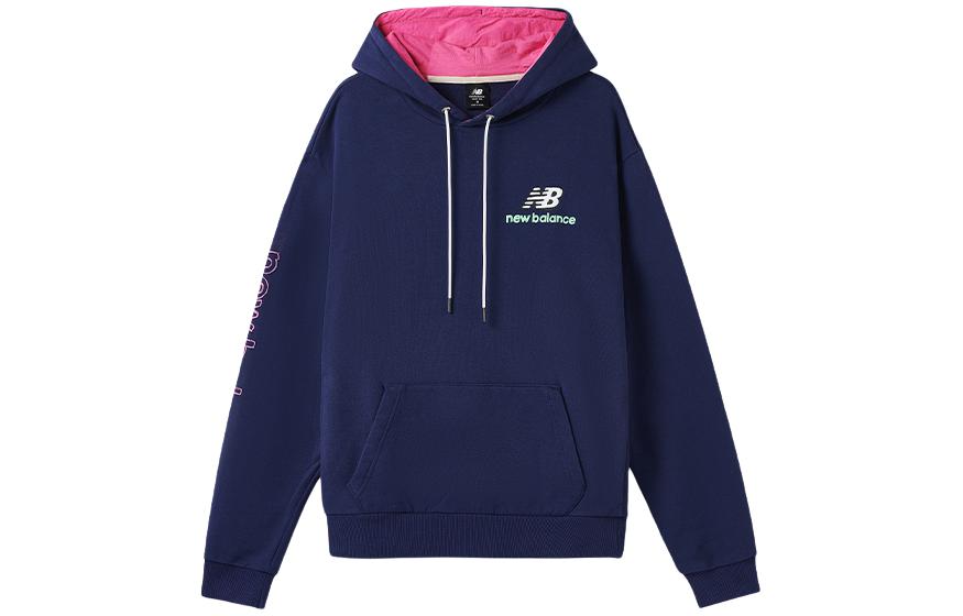 New Balance Purple Hoodie Letter Print Long Sleeve Casual Sportswear MT13564-NTD