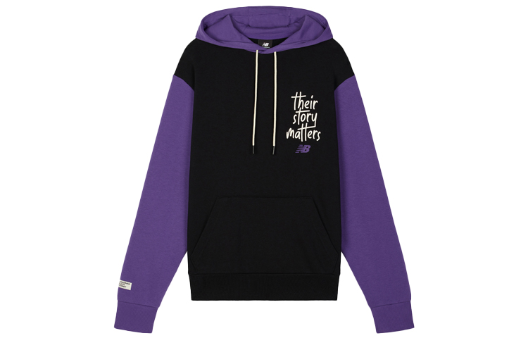 New Balance Purple Retro Letter Print Colorblock Hoodie MT11577-PRP