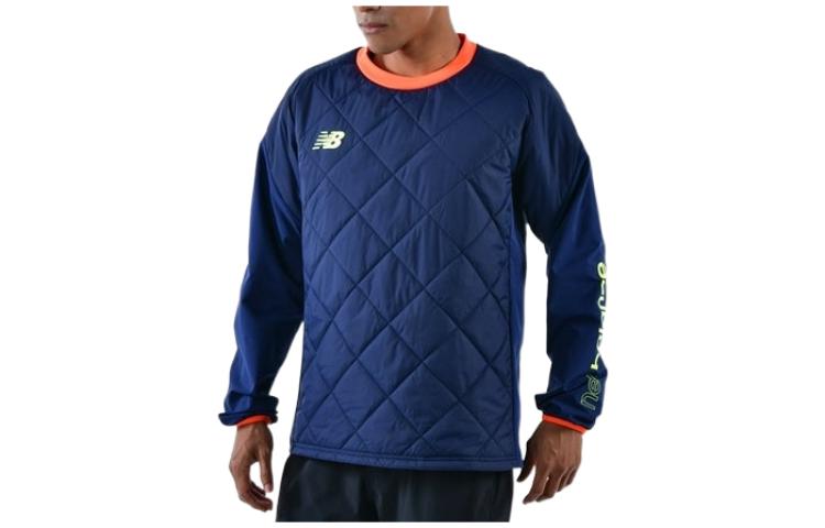 New Balance Quilted Crewneck Sweatshirt Letter Print Blue AMT25211-AO