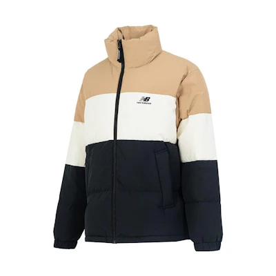 New Balance Quilted Down Jacket with Logo Print Unisex Khaki. 5PC44283-BEI