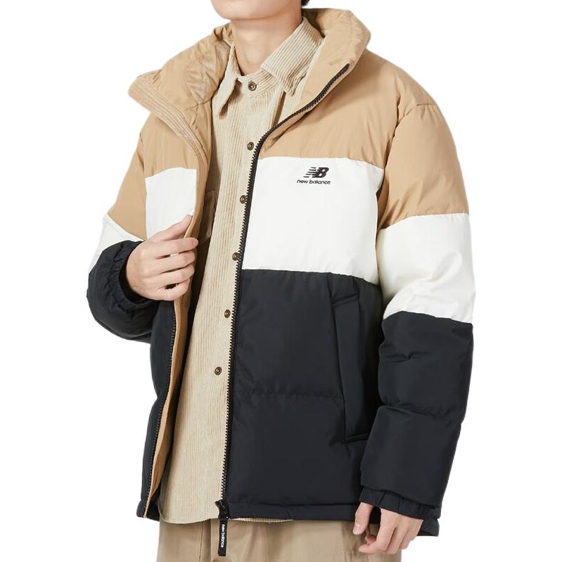 Details for New Balance Quilted Down Jacket with Logo Print Unisex Khaki. 5PC44283-BEI