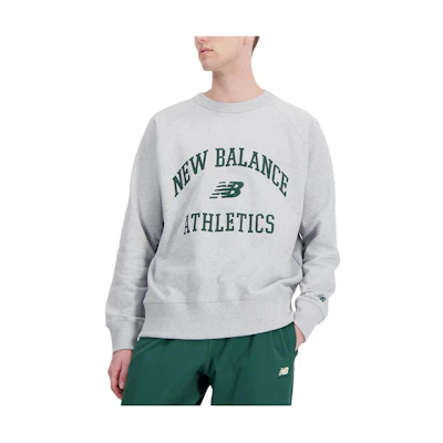 New Balance Raglan Cotton Sweatshirt Letter Print Classic Gray AMT33550-AG