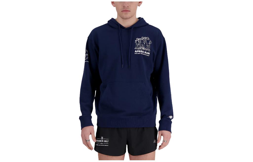 New Balance RBC Brooklyn Half Graphic Navy Hoodie Mens French Terry Pullover MT41621F-NNY