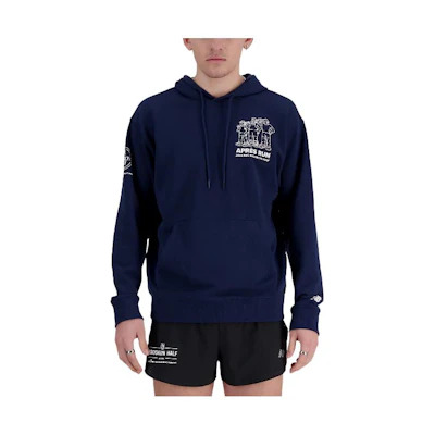 New Balance RBC Brooklyn Half Graphic Navy Hoodie Mens French Terry Pullover MT41621F-NNY