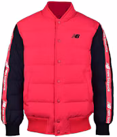 New Balance Red Puffer Jacket with Side Logo Print and Windproof Design NP943081-RD New Balance Red Puffer Jacket with Side Logo Print and Windproof Design NP943081-RD