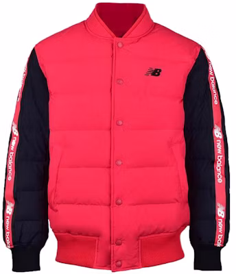 New Balance Red Puffer Jacket with Side Logo Print and Windproof Design NP943081-RD Buy New Balance Red Puffer Jacket with Side Logo Print and Windproof Design NP943081-RD