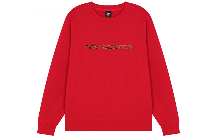 New Balance Red Camo Logo Knit Crewneck Pullover Sweatshirt AMT21353-ENR