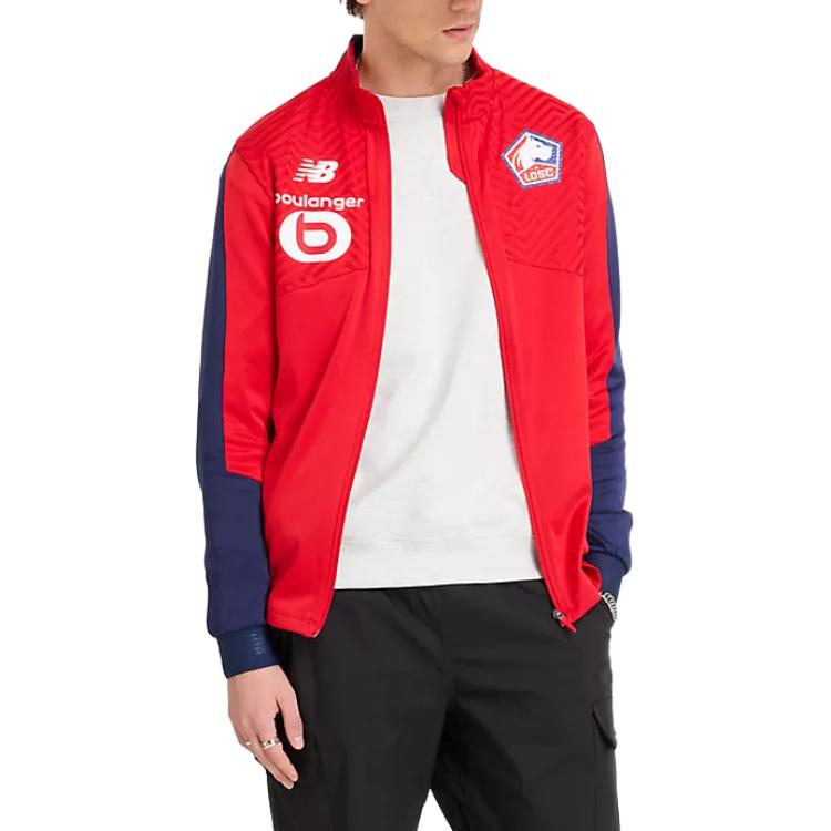 New Balance Red Colorblock Outdoor Sports Zip-Up Jacket MJ231366-HME