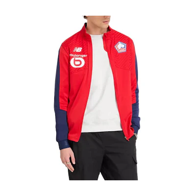 New Balance Red Colorblock Outdoor Sports Zip-Up Jacket MJ231366-HME