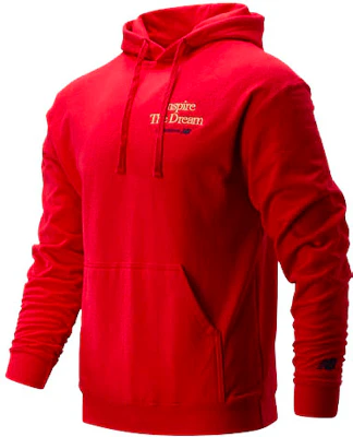 New Balance Red Embroidered Pullover Hoodie with Drawstring MT01601-REP Buy New Balance Red Embroidered Pullover Hoodie with Drawstring MT01601-REP