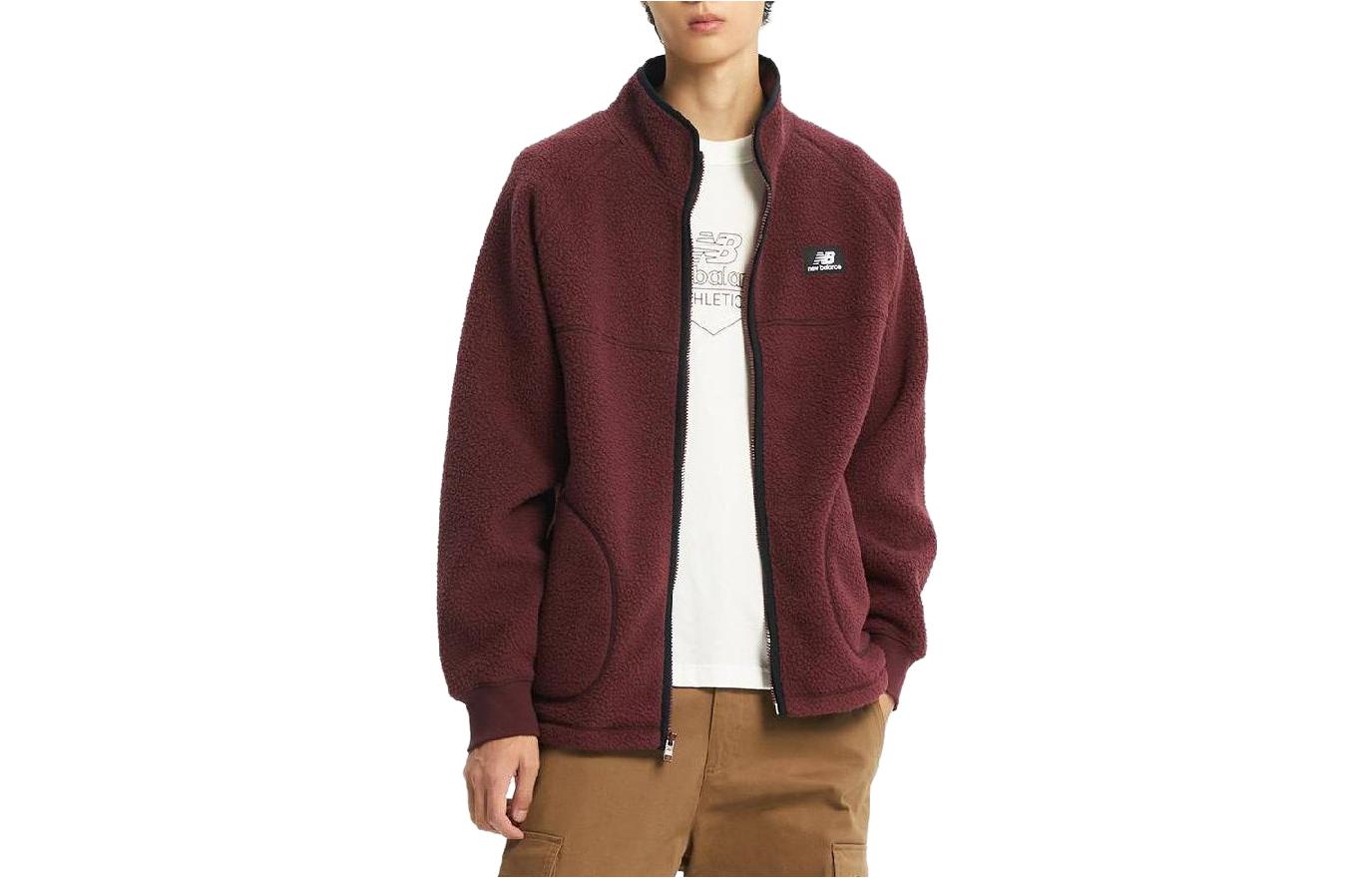 New Balance Red Full-Zip Jacket with Logo Print NBMDD4S131-20