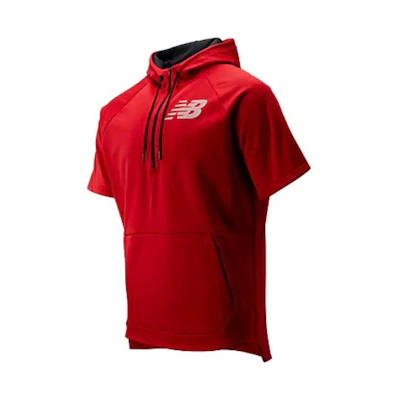 New Balance Red Hoodie Pullover with Solid Color Letter Print MT93714-REP